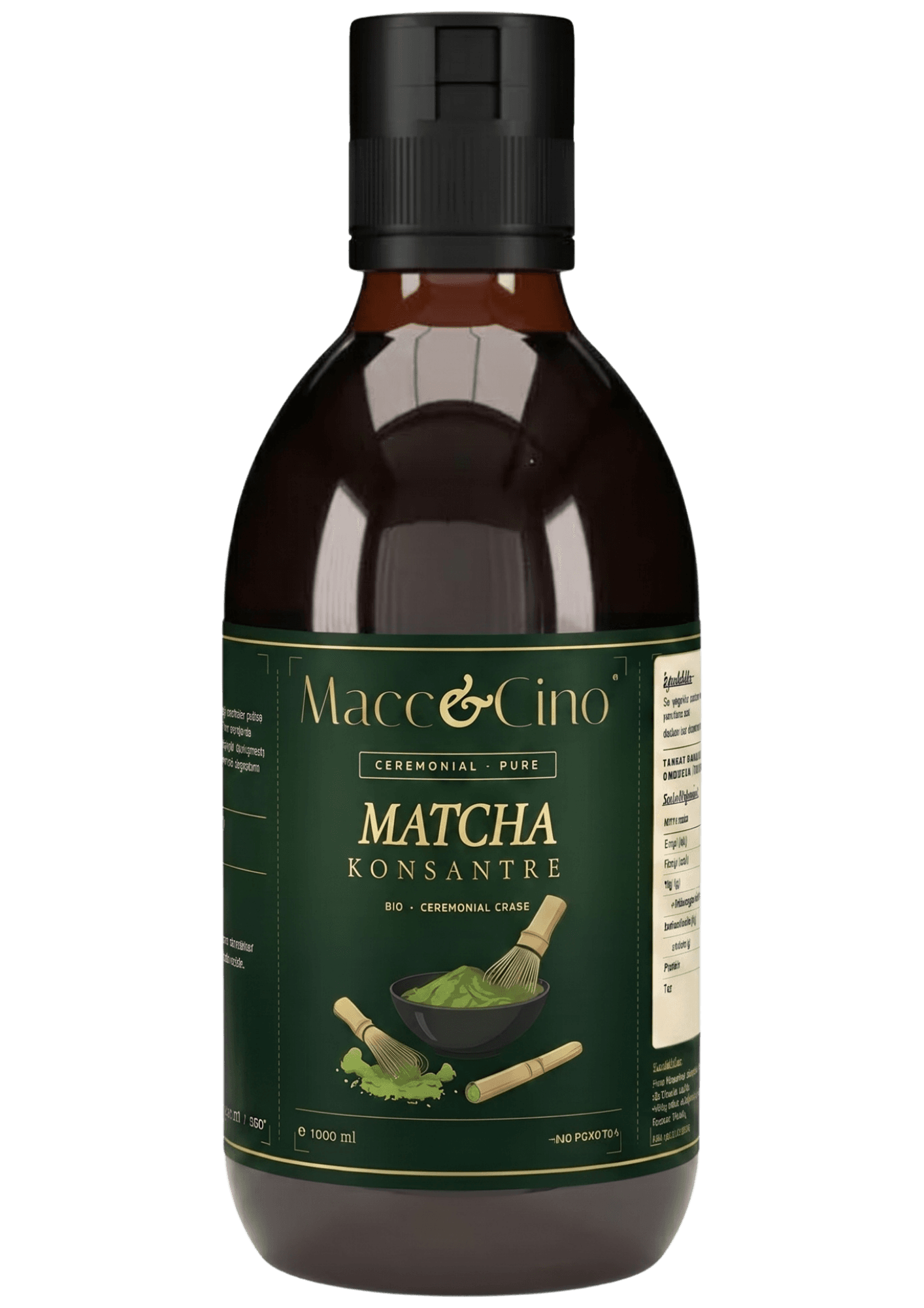 Matcha Concentrate 250ml — 250ml Ceremonial Grade organik matcha konsantresi şişesi